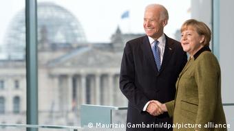 Джо Байден и Ангела Меркель в Берлине