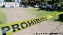 A police tape is seen outside a bar after a massacre in a bar left eleven people dead in Jaral del Progreso in Guanajuato state, Mexico, September 27, 2020. REUTERS/Sergio Maldonado