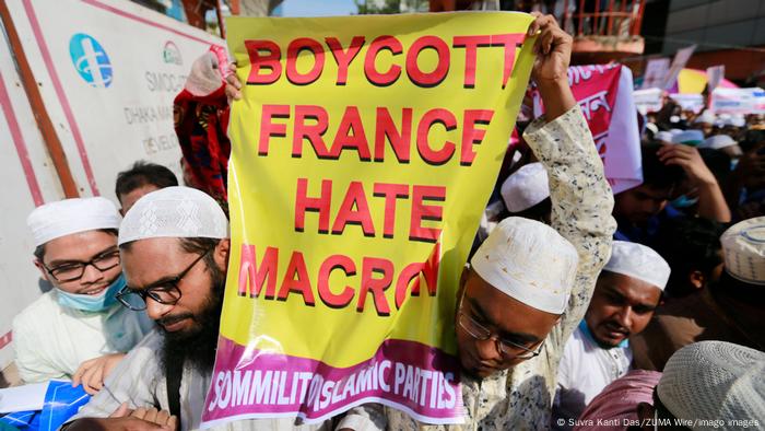 Bangladesch | Religion | Protest gegen Präsident Macron (Suvra Kanti Das/ZUMA Wire/imago images)