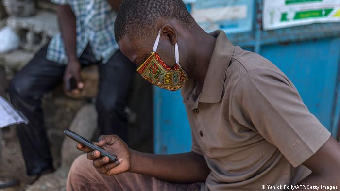 African smartphone user in Benin