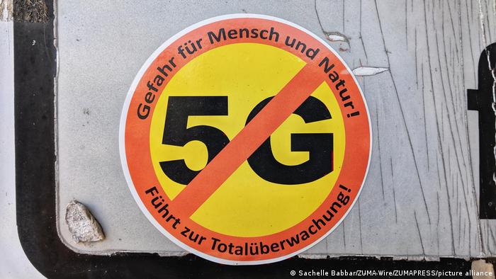 Naljepnica koja se u Njemačkoj protivi mreži 5G