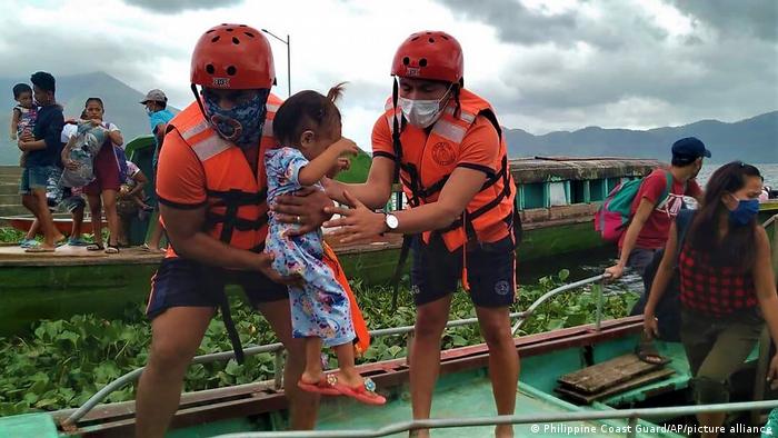 Rescue workers in the Philippines 