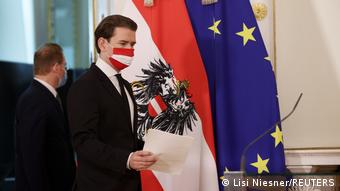 Канцлер Австрии Себастьян Курц на пресс-конференции на тему теракта в Вене.ю 3 ноября 2020 года