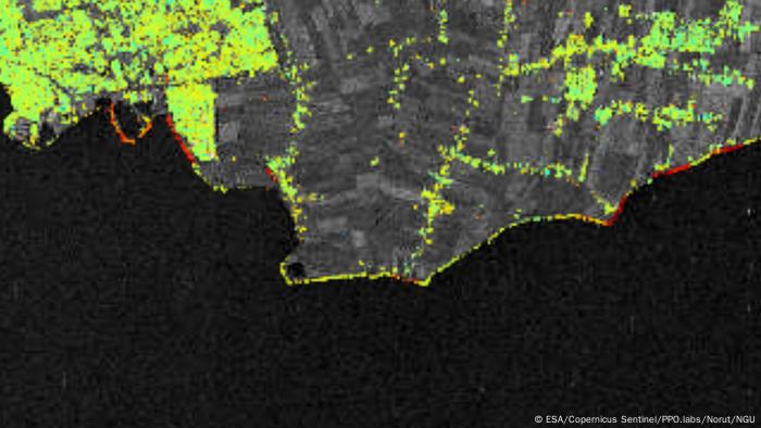 Sentinel-1 data shows land surface shifts