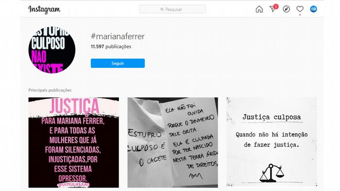 Redes sociais ficaram repletas de reações ao caso Mariana Ferrer