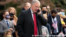 October 30, 2020***
FILES) In this file photo taken on October 30, 2020 White House Chief of Staff Mark Meadows speaks on his phone as he waits for US President Donald Trump to depart the White House in Washington, DC. - President Donald Trump's chief of staff Mark Meadows has tested positive for Covid-19, CNN reported late November 6, citing two White House officials.
Meadows, 61, had told people he had coronavirus after the election, the report said, adding that it was unclear when he first tested positive. (Photo by ANDREW CABALLERO-REYNOLDS / AFP)
