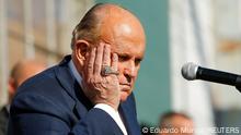 Former New York City Mayor Rudy Giuliani, personal attorney to U.S. President Donald Trump, gestures after media announced that Democratic U.S. presidential nominee Joe Biden has won the 2020 U.S. presidential election, in, Philadelphia, Pennsylvania, U.S., November 7, 2020. REUTERS/Eduardo Munoz