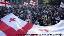  TBILISI, GEORGIA - NOVEMBER 8, 2020: Participants in a rally by supporters of Georgian opposition parties against the results of the 2020 Georgian parliamentary election outside the offices of the Georgian Parliament in Rustaveli Avenue. The 2020 Georgian parliamentary election took place on October 31 the opposition refuses to recognize the results of the election, claims them rigged, and refuses to enter the new parliament. David Mdzinarishvili/TASS PUBLICATIONxINxGERxAUTxONLY TS0ED7AB