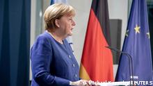 German Chancellor Angela Merkel speaks during a statement on the outcome of the 2020 U.S. presidential election in Berlin, Germany, November 9, 2020. Michael Kappeler/Pool via REUTERS