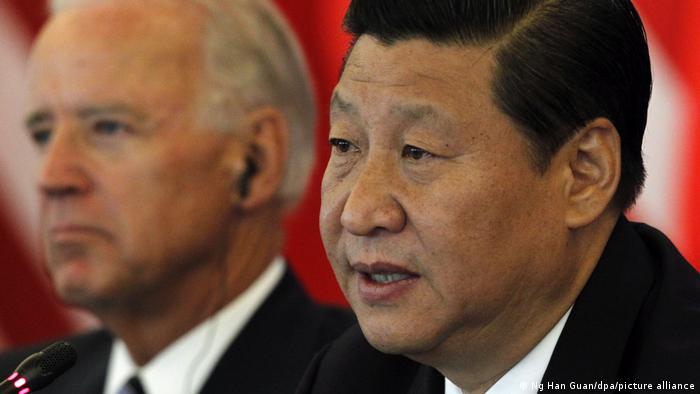 Chinese President Xi Jinping with his US counterpart, Joe Biden