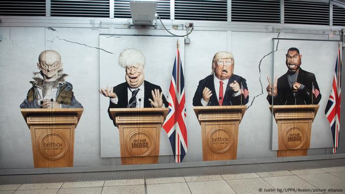 Karikatur in der Westminster Station (Justin Ng/UPPA/Avalon/picture alliance) Karikatur in der Westminster Station (Justin Ng/UPPA/Avalon/picture alliance)