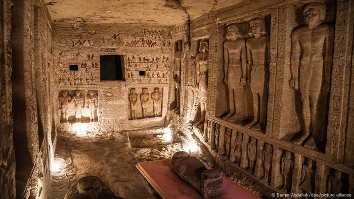 A view of the newly discovered graves close to Saqqara