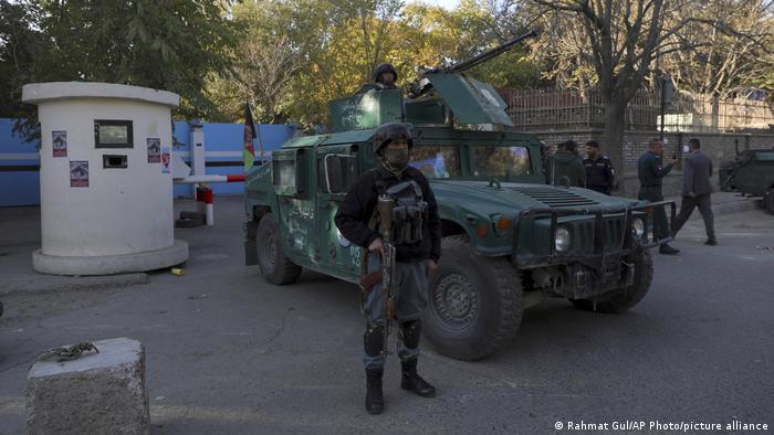 Afghan forces outside Kabul University