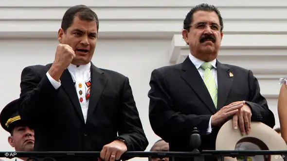 Ecuador Präsident Correa und Honduras Präsident Zelaya