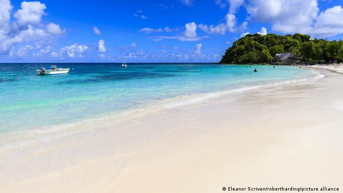 White sandy beach in the Caribbean, Antigua 