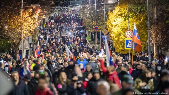 Slowakei Coronavirus | Proteste in Bratislava
