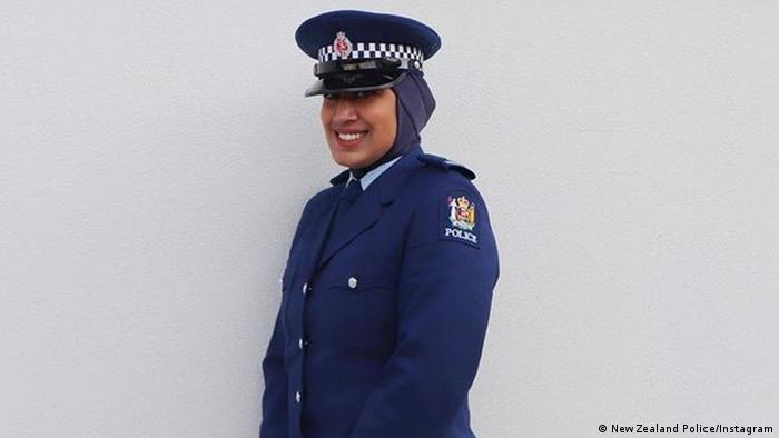 صورة للشرطية زينة علي نشرتها الشرطة النيوزيلندية على انستغرام