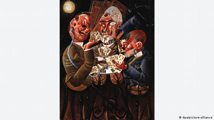 Image of the The Skat Players - Card Playing War Invalids, a painting by Otto Dix