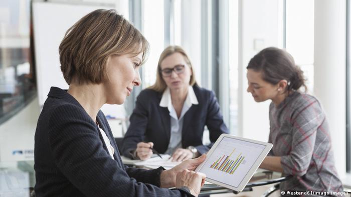 Female executives in the boardroom