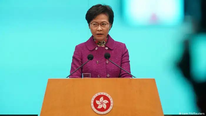 Hongkong Chief Executive Carrie Lam nimmt an einer Pressekonferenz in Hongkong teil