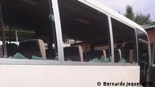 Chimoio, Mosambik, 25.11.2020+++Bus von Organisation PEPFAR wurde von bewaffneten Männern im Zentrum von Mosambik angegriffen.
(c) Bernardo Jequete/DW