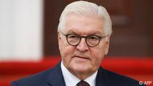 German President Frank-Walter Steinmeier stands in front of the presidential Bellevue Palace in Berlin before welcoming the Presidents of Slovakia, the Czech Republic, Hungary and Poland on November 9, 2019 at the start of the celebrations of the 30th anniversary of the fall of the Berlin Wall. - Germany on Saturday celebrates 30 years since the fall of the Berlin Wall ushered in the end of communism and national reunification, as the Western alliance that secured those achievements is increasingly called into question. (Photo by Odd Andersen / AFP)