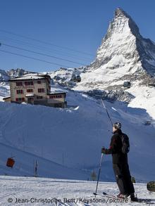 Schweiz Zermatt Riffelberg Matterhorn Ski-Gebiet