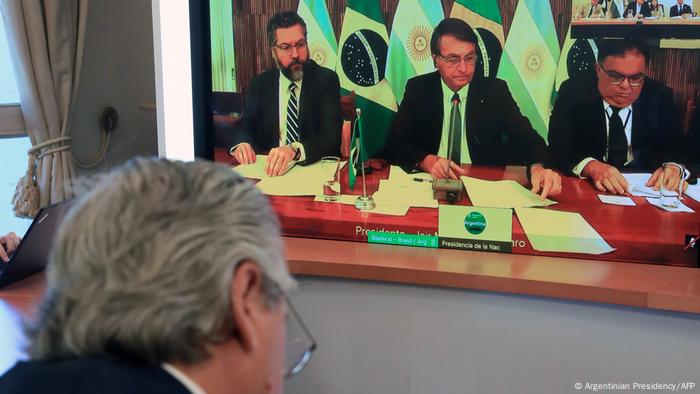 Argentinien Buenos Aires | Videokonferenz Alberto Fernandez, Präsident & Jair Bolsonaro