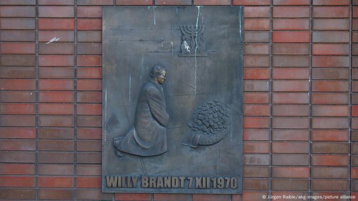 the bronze memorial plaque to the genuflection