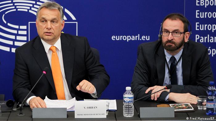 Frankreich Straßburg Viktor Orban und Jozsef Szájer