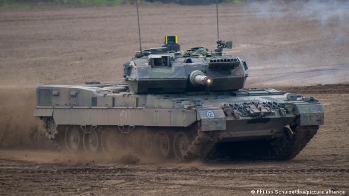 Tanque alemán de guerra del tipo Leopard 2A7.