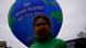 A massive hot air balloon with a banner reading: EU: What planet are you on?! A massive hot air balloon with a banner reading: EU: What planet are you on?!