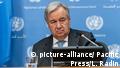 09.12.2020***UN Secretary-General Antonio Guterres speaks during hybrid press stakeout with Chairperson of the AU Mr. Moussa Faki Mahamat at UN Headquarters. Chairperson of the African Union Moussa Faki Mahamat participating via teleconference from his office because of pandemic. Press briefings conducted at UN Headquarters are held in a hybrid manner: handful of journalists attend in person keeping social distance and others via video link. (Photo by Lev Radin/Pacific Press)