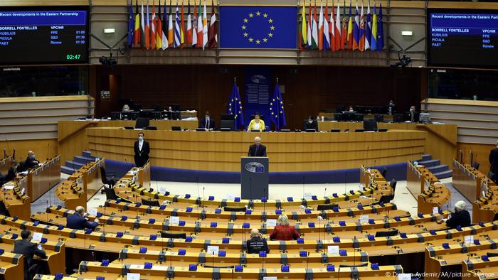 Зал заседаний Европарламента в Брюсселе