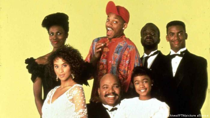 The characters from the Fresh Prince in a shoot