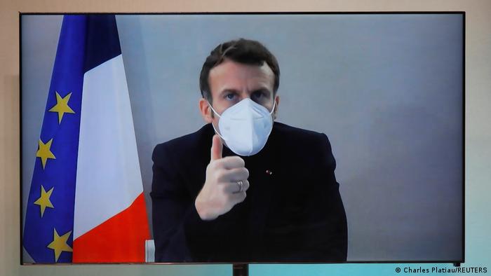 Frankreich Präsident Macron in Covid-19 Quarantäne