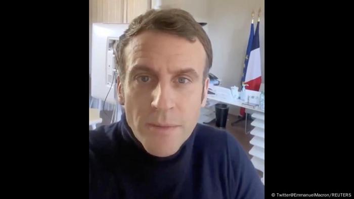 El presidente de Francia, Emmanuel Macron, quien dio positivo de COVID-19 el 14.01.2021.