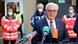 German President Frank-Walter Steinmeier speaking at a vaccination center in Berlin German President Frank-Walter Steinmeier speaking at a vaccination center in Berlin