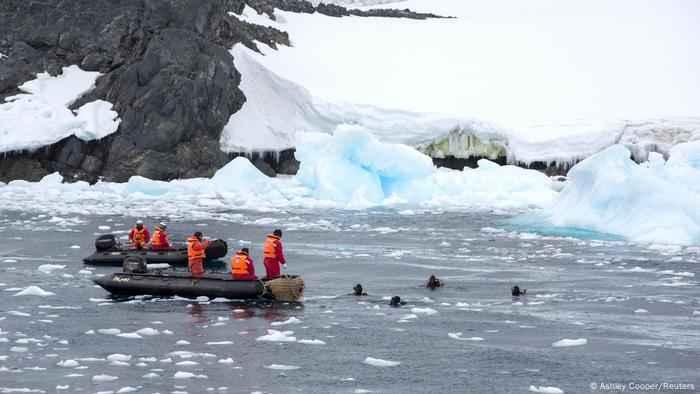 Scientists at the Chilean base in the Antarctic Peninsular