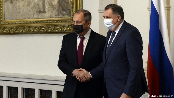 Bosnien und Herzegowina Treffen russischer Außenminister Sergej Lawrow mit Milorad Dodik