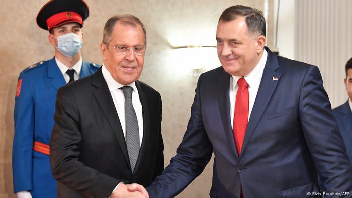 Bosnien und Herzegowina Treffen russischer Außenminister Sergej Lawrow mit Milorad Dodik