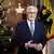 O presidente alemão, Frank-Walter Steinmeier, ao lado de uma árvore de Natal