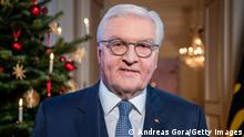 BERLIN, GERMANY - DECEMBER 22: Federal President Frank-Walter Steinmeier recording the Christmas address for December 25, 2020 on December 22, 2020 at Bellevue Palace on December 22, 2020 in Berlin, Germany. (Photo by Andreas Gora - Pool/Getty Images)