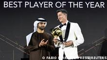 Lewandowski, mejor jugador del año en los Globe Soccer Awards