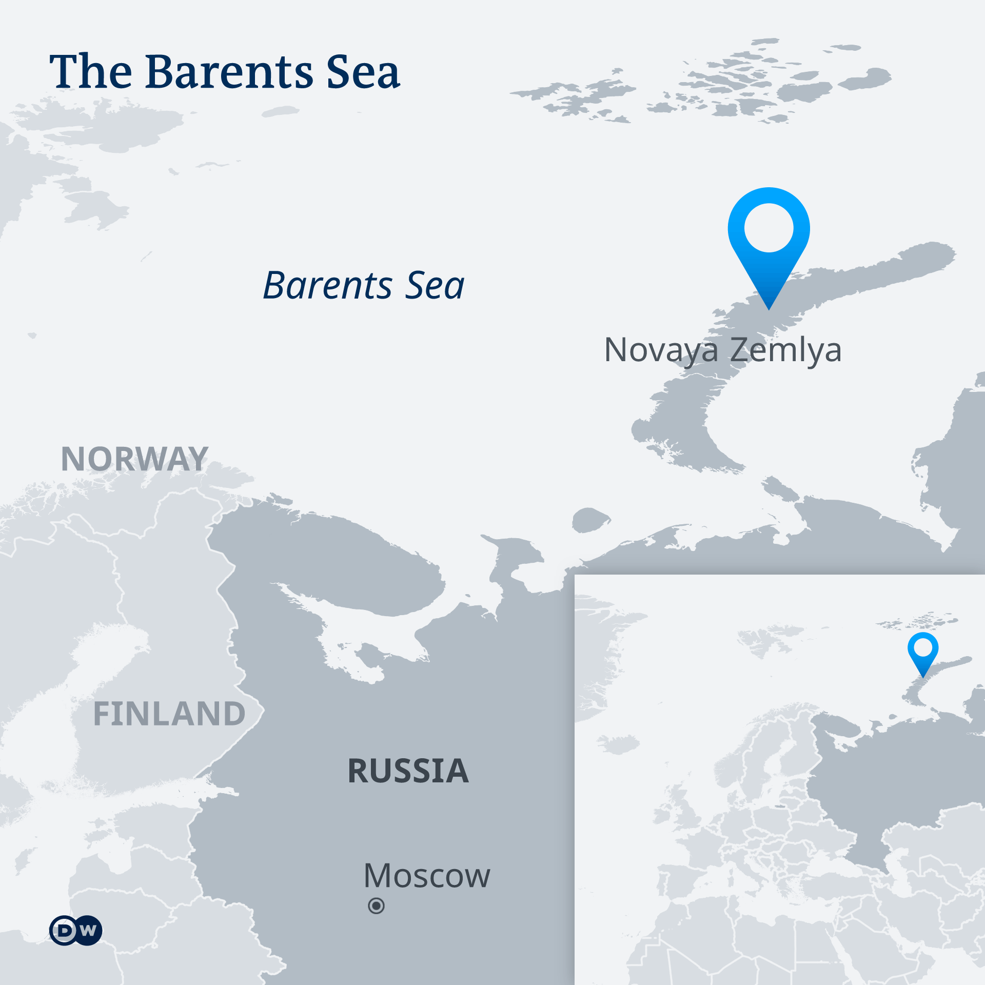 barents sea on map of europe