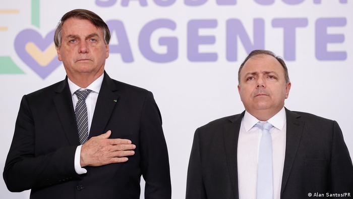 BRasilien Brasilia Präsident Jair Bolsonaro Gesundheitsminister Eduardo Pazuello