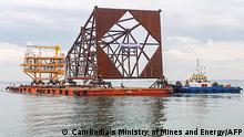 This undated handout photo released by Cambodia's Ministry of Mines and Energy on December 29, 2020, shows an offshore oil platform under construction off the Cambodian coast. (Photo by Handout / Cambodia's Ministry of Mines and Energy / AFP) / RESTRICTED TO EDITORIAL USE - MANDATORY CREDIT AFP PHOTO / Cambodia's Ministry of Mines and Energy - NO MARKETING - NO ADVERTISING CAMPAIGNS - DISTRIBUTED AS A SERVICE TO CLIENTS