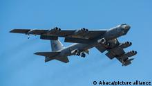 Handout file photo dated February 13, 2015 of a B-52H Stratofortress takes off after being taken out of long term storage , at Davis-Monthan Air Force Base, AZ, USA. The United States flew strategic bombers over the Persian Gulf on Wednesday for the second time this month, a show of force meant to deter Iran from attacking American or allied targets in the Middle East. U.S. Air Force photo/Master Sgt. Greg Steele via ABACAPRESS.COM