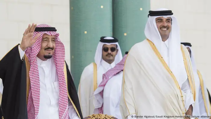 الملك السلمان يستقبل الأمير تميم (أرشيف)