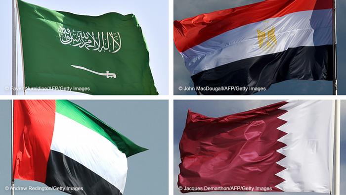 Флаги Саудовской Аравии, Египта, ОАЭ, Катара